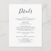 Moderne Skriptminimale Hochzeitdetails Begleitkarte (Vorderseite)