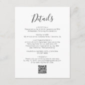Moderne Skriptminimale Hochzeitdetails Begleitkarte (Vorderseite)