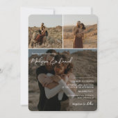 Moderne Skriptnamen 4 Fotos qr Code Hochzeit Einladung (Vorderseite)