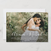 Moderne Skriptnamen Custom Foto Wedding Einladung (Vorderseite)