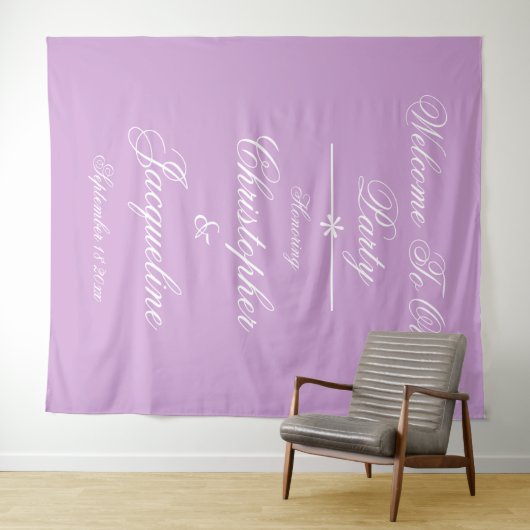 Moderne Skriptnamen Fotobooth Party Hintergrund Wandteppich (Beispiel (Horizontal))