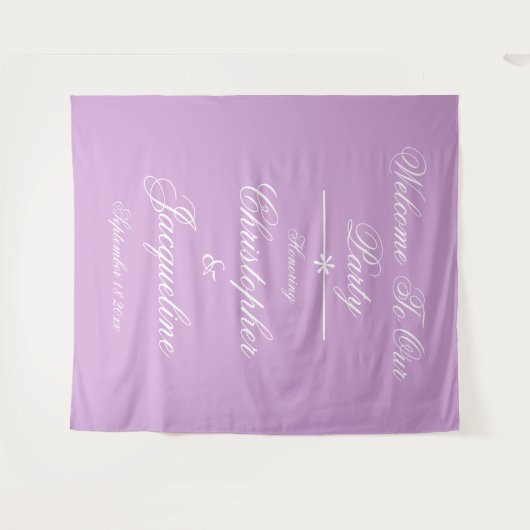 Moderne Skriptnamen Fotobooth Party Hintergrund Wandteppich (Vorderseite (Horizontal))