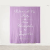 Moderne Skriptnamen Fotobooth Party Hintergrund Wandteppich (Vorderseite)