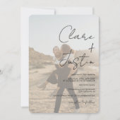 Moderne Skriptnamen Fotos Qr Code Hochzeit Einladung (Vorderseite)