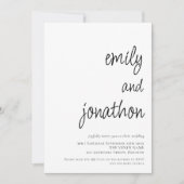 Moderne Skriptnamen QR Code Hochzeit Einladung (Vorderseite)