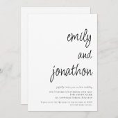 Moderne Skriptnamen QR Code Hochzeit Einladung (Vorne/Hinten)