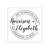 Moderne Skriptnamen Runde Rücksendeadresse Gummistempel (Prägung)