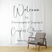 Moderne Skriptpaare Dusche Willkommen Hintergrund Wandteppich (Beispiel)