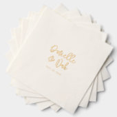 Moderne Skriptpaare Name Custom Wedding Servietten Mit Folie (Insitu (Gestapelt))