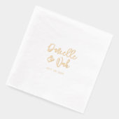 Moderne Skriptpaare Name Custom Wedding Servietten Mit Folie (Links)