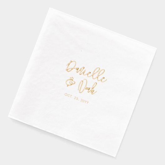 Moderne Skriptpaare Name Custom Wedding Servietten Mit Folie (Links)