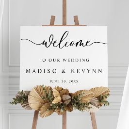 Moderne Skriptpaare Namen Hochzeit Begrüßungszeich Poster
