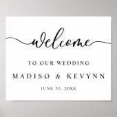 Moderne Skriptpaare Namen Hochzeit Begrüßungszeich Poster (Vorne)