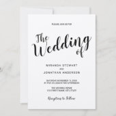 Moderne Skriptpresse Einladung (Vorderseite)