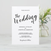 Moderne Skriptpresse Einladung (Stehend Vorderseite)