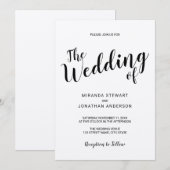 Moderne Skriptpresse Einladung (Vorne/Hinten)