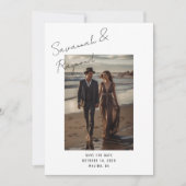 Moderne Skriptsignatur Stil Foto Hochzeit Save The Date (Vorderseite)