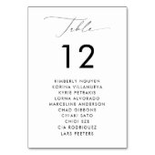 Moderne Skriptsitzkarten-Namen Minimale Hochzeit Tischnummer (Vorderseite)