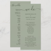 Moderne Skriptsprache Grün wir Hochzeit. Programm (Vorne/Hinten)