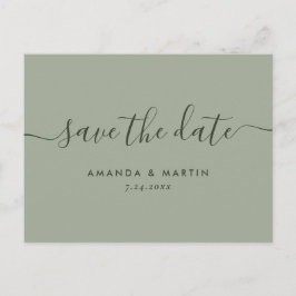 Moderne Skriptsprache Grüne Hochzeit speichern das Ankündigungspostkarte