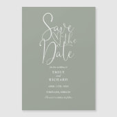 Moderne Skriptsprache Grüne Hochzeit speichern das Magneteinladung (Vorderseite)