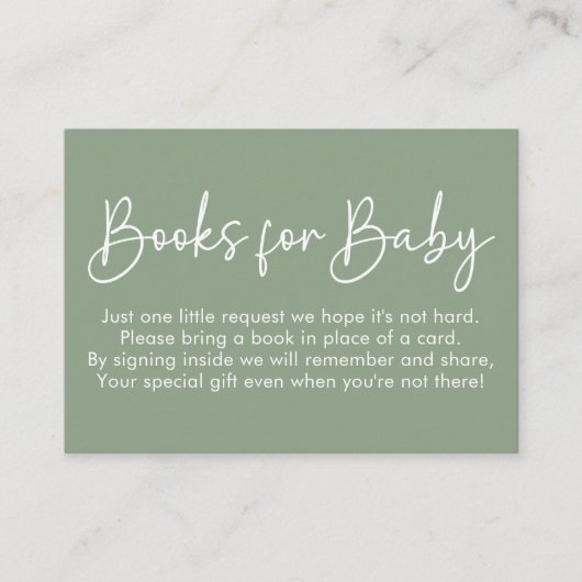 Moderne Skriptsprache Oh Baby einfache Bücher für Begleitkarte (Vorderseite)