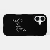 Moderne Skripttypografie Monogram iPhone 16 Hülle (Rückseite (Horizontal))