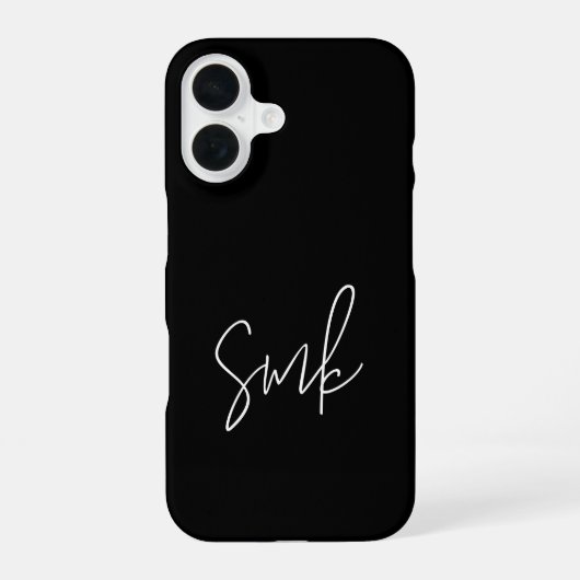 Moderne Skripttypografie Monogram iPhone 16 Hülle (Rückseite)