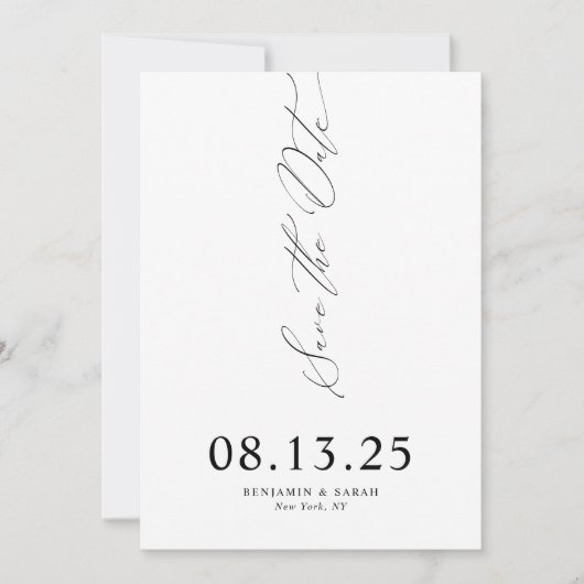 Moderne Skripttypografie | QR-Foto Save The Date (Vorderseite)