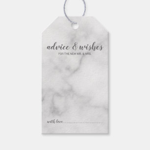 Moderne SkriptWedding Advice & Wishings White Marb Geschenkanhänger