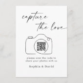 Moderne SkriptWedding Capture the Liebe QR Code Begleitkarte (Vorderseite)