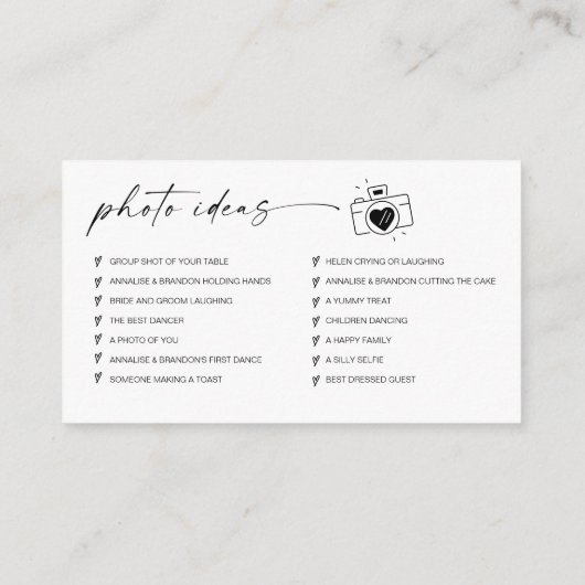 Moderne SkriptWedding Capture the Liebe QR Code Begleitkarte (Rückseite)