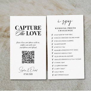 Moderne SkriptWedding Capture the Liebe QR Code Begleitkarte