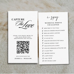 Moderne SkriptWedding Capture the Liebe QR Code Begleitkarte
