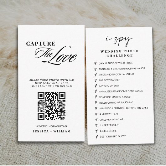 Moderne SkriptWedding Capture the Liebe QR Code Begleitkarte