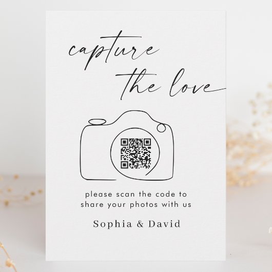Moderne SkriptWedding Capture the Liebe QR Code Begleitkarte