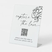 Moderne SkriptWedding Capture the Liebe QR Code Sockelschild (Vorderseite)