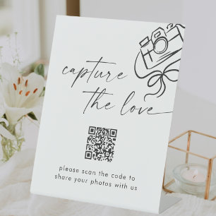 Moderne SkriptWedding Capture the Liebe QR Code Sockelschild