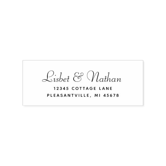 Moderne SkriptWedding-Rücksendeadresse Gummistempel (Prägung)