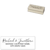 Moderne SkriptWedding-Rücksendeadresse Gummistempel (Stempel)