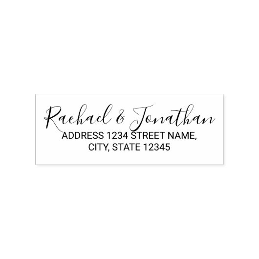 Moderne SkriptWedding-Rücksendeadresse Gummistempel (Prägung)