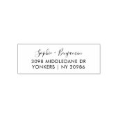 Moderne SkriptWedding-Rücksendeadresse Permastempel (Design)