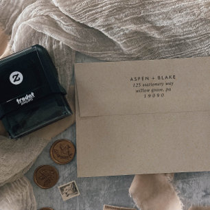 Moderne SkriptWedding-Rücksendeadresse Permastempel