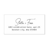 Moderne SkriptWedding-Rücksendeadresse Permastempel (Design)