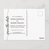 Moderne SkriptWedding Save the date Custom Foto Postkarte (Rückseite)