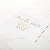 Moderne SkriptWedding Save the Date Folieneinladung (Gedreht)