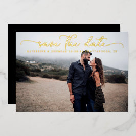 Moderne SkriptWedding Save the Date Folieneinladung