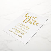 Moderne SkriptWedding Save the Date Gold Folieneinladung (Gedreht)