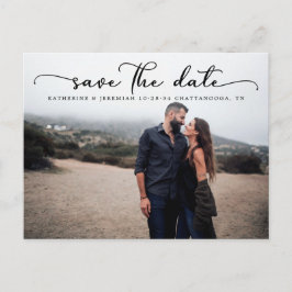 Moderne SkriptWedding Save the Date Postkarte