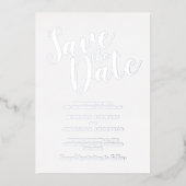 Moderne SkriptWedding Save the Date Silver Folieneinladung (Vorderseite)